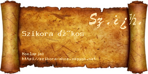 Szikora Ákos névjegykártya